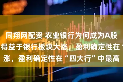 同翔网配资 农业银行为何成为A股市值新科冠军? 得益于银行板块大涨,盈利确定性在“四大行”中最高